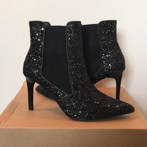 Zara black glitter ankle boots